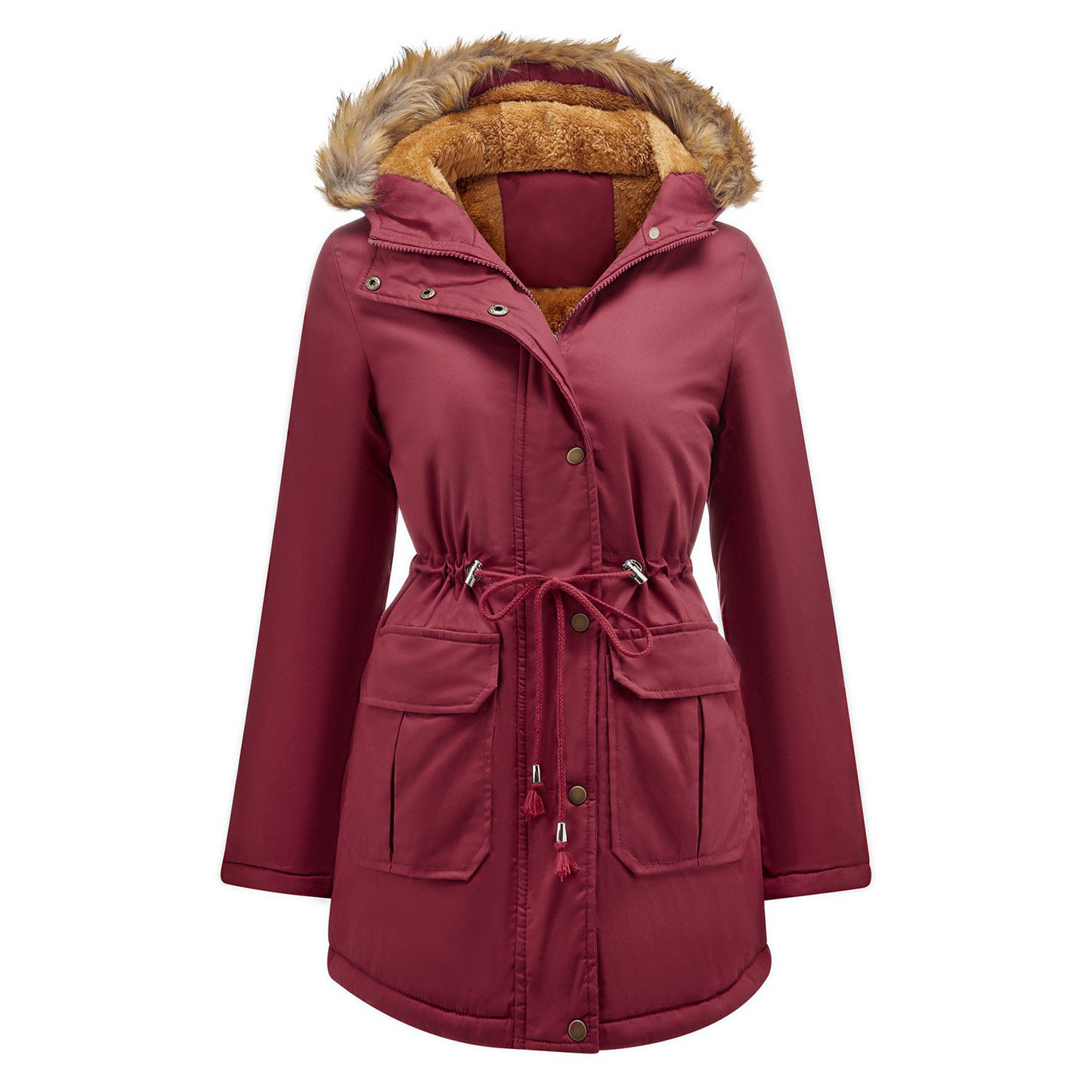 Damen warme Outdoor-Parka mit abnehmbarer Kapuze und luxuriösem Kunstfell ModeGeist