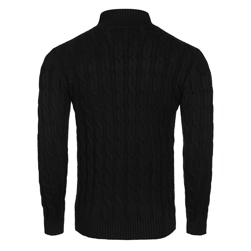 Herren modischer Rollkragenpullover mit Zopfmuster ModeGeist