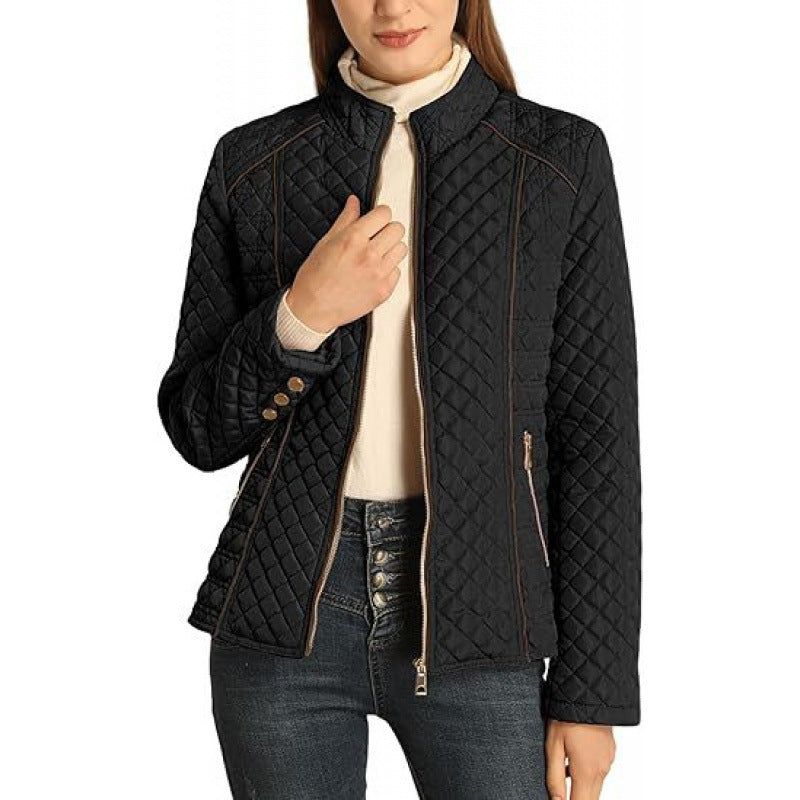 Damen gesteppte Freizeitjacke mit hohem Kragen ModeGeist