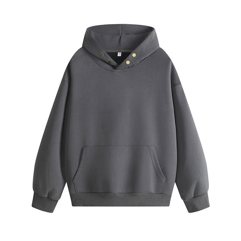 Damen Kapuzenpullover mit innovativem Schnitt und praktischen Druckknöpfen ModeGeist