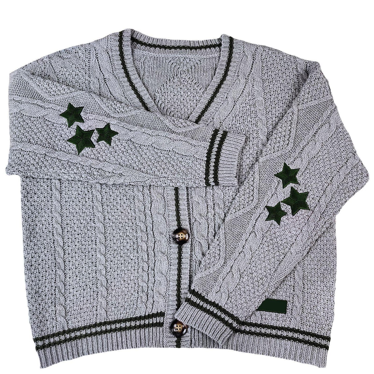 Damen Strickjacke mit dekorativem Sternen-Muster ModeGeist