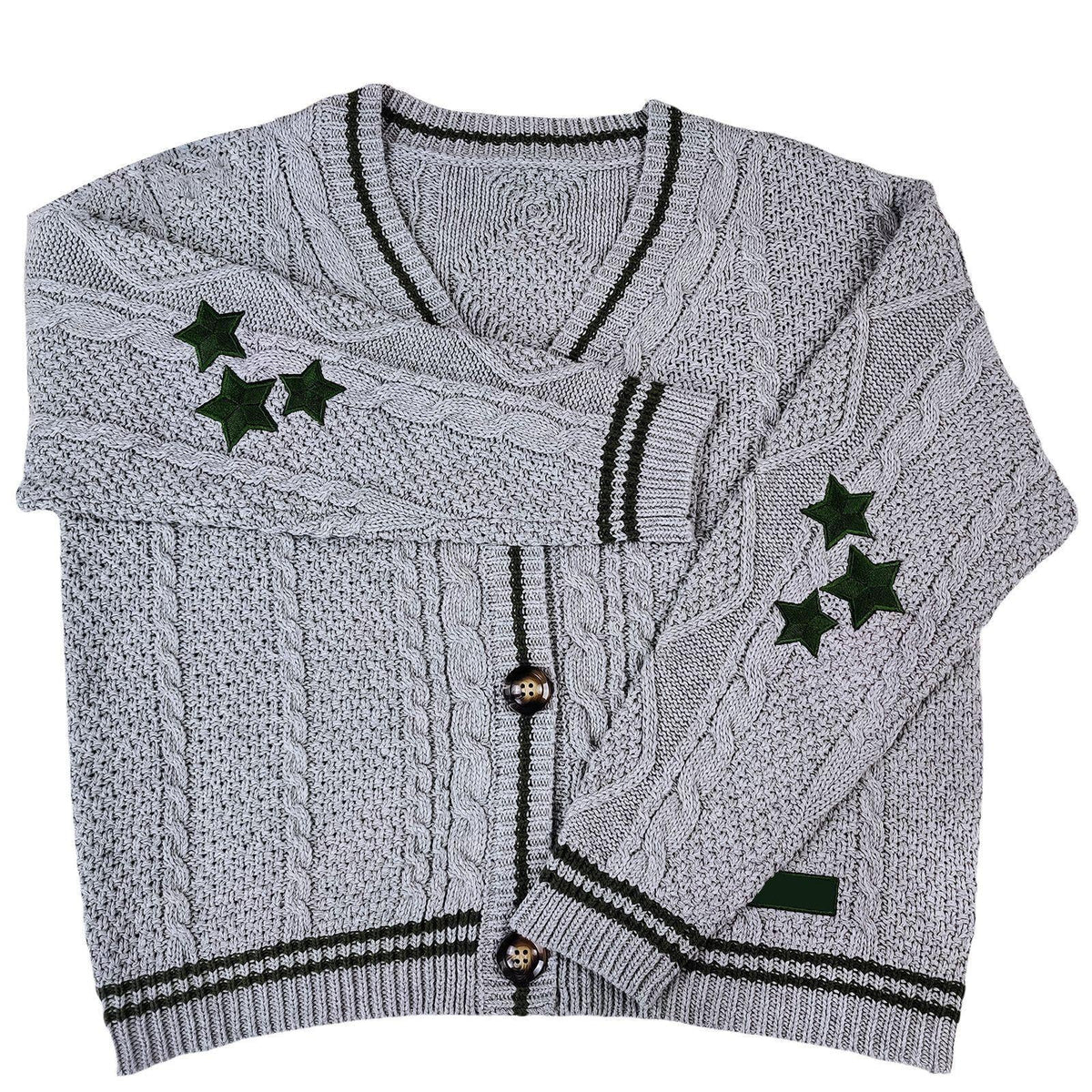 Damen Strickjacke mit dekorativem Sternen-Muster ModeGeist