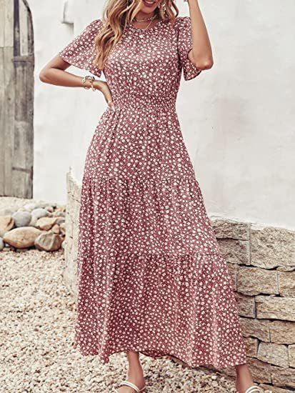 Florentines Maxikleid mit Rüschen und Blumenmuster von MODEGEIST