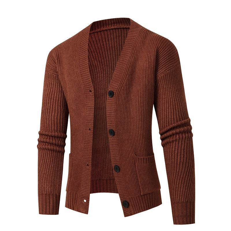 Herren modische Strickjacke mit feinem Rippstrickdesign ModeGeist