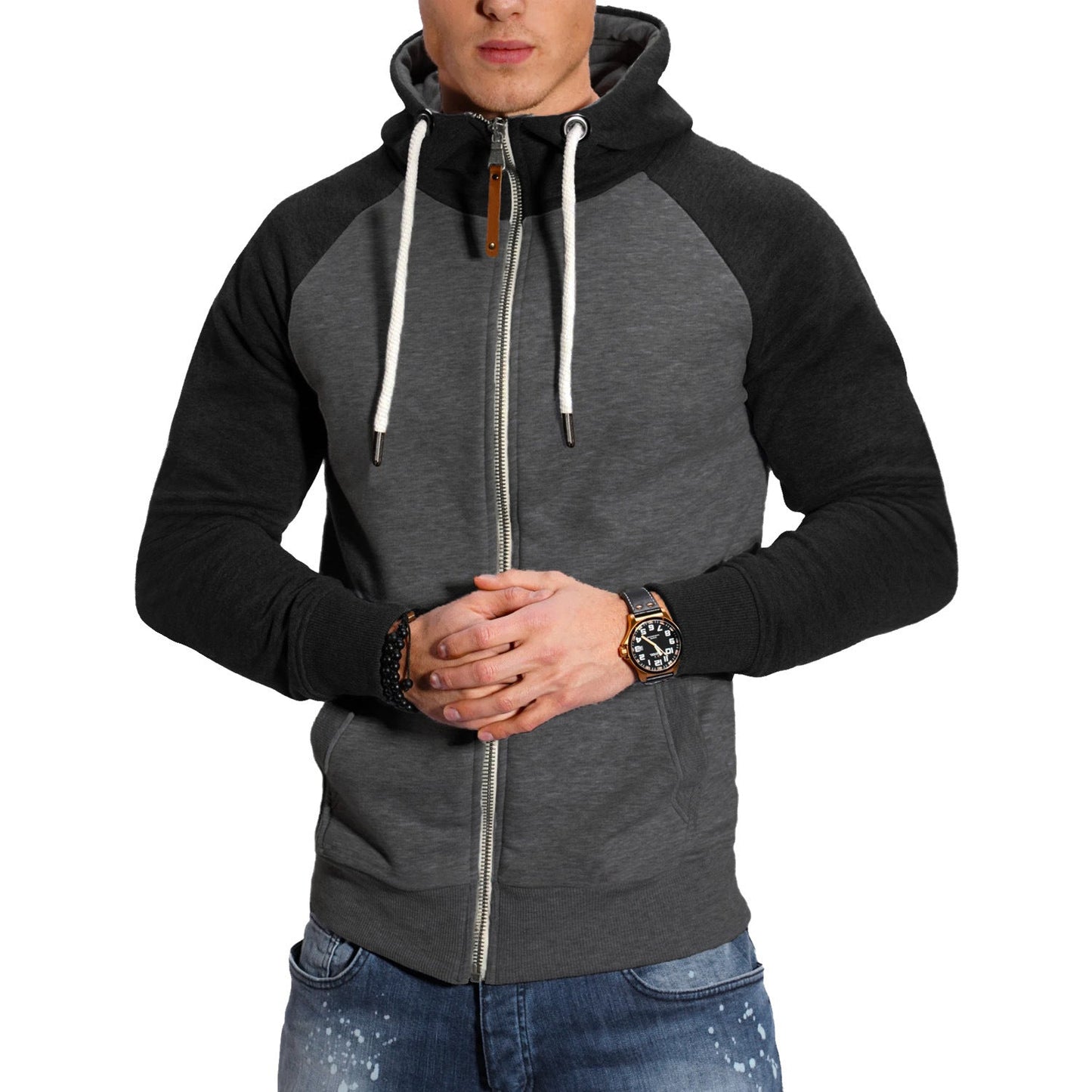Herren raffinierter Kapuzenpullover mit hochwertigem Reißverschluss ModeGeist