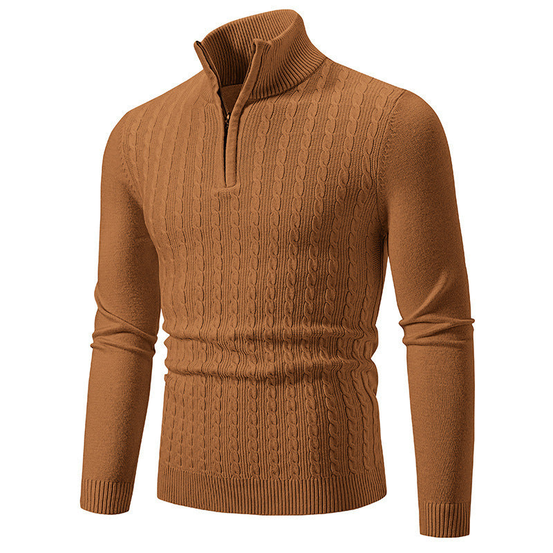 Herren modischer Rollkragenpullover mit Reißverschluss ModeGeist