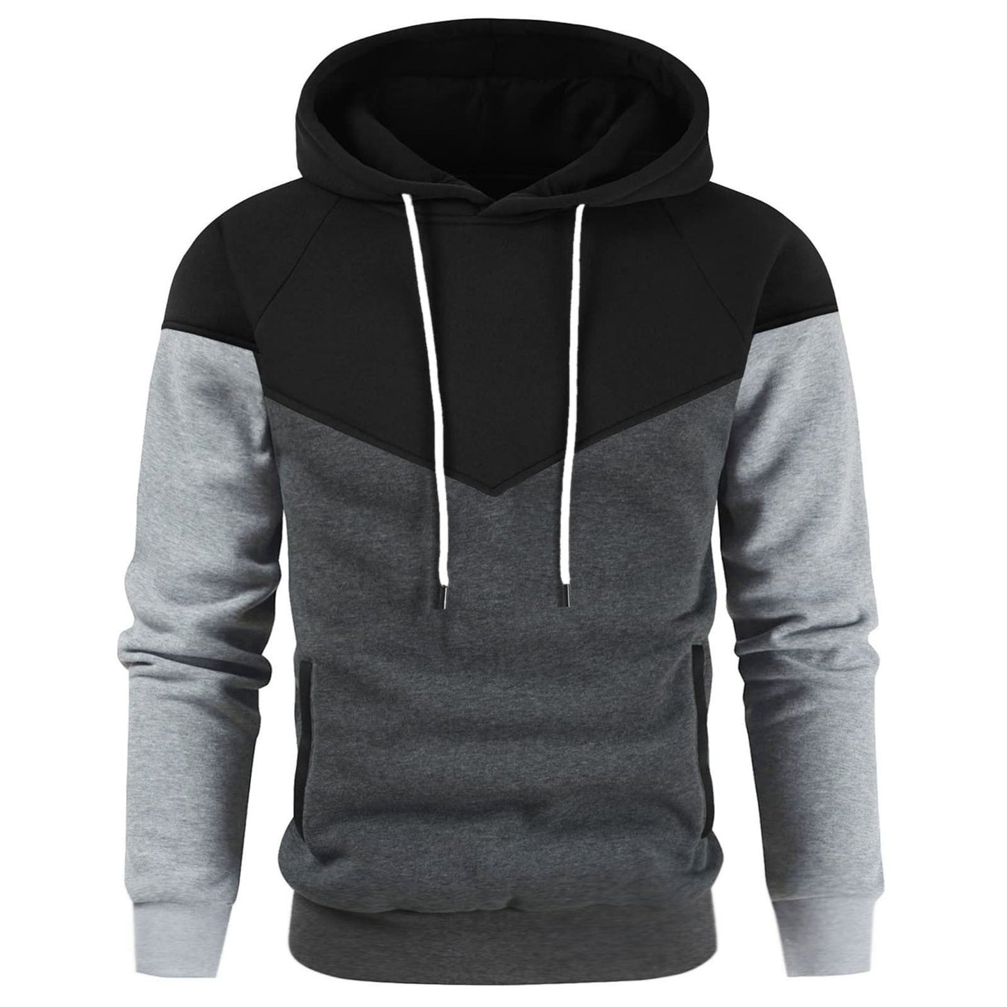 Herren modischer Hoodie mit innovativem Patchwork-Design ModeGeist