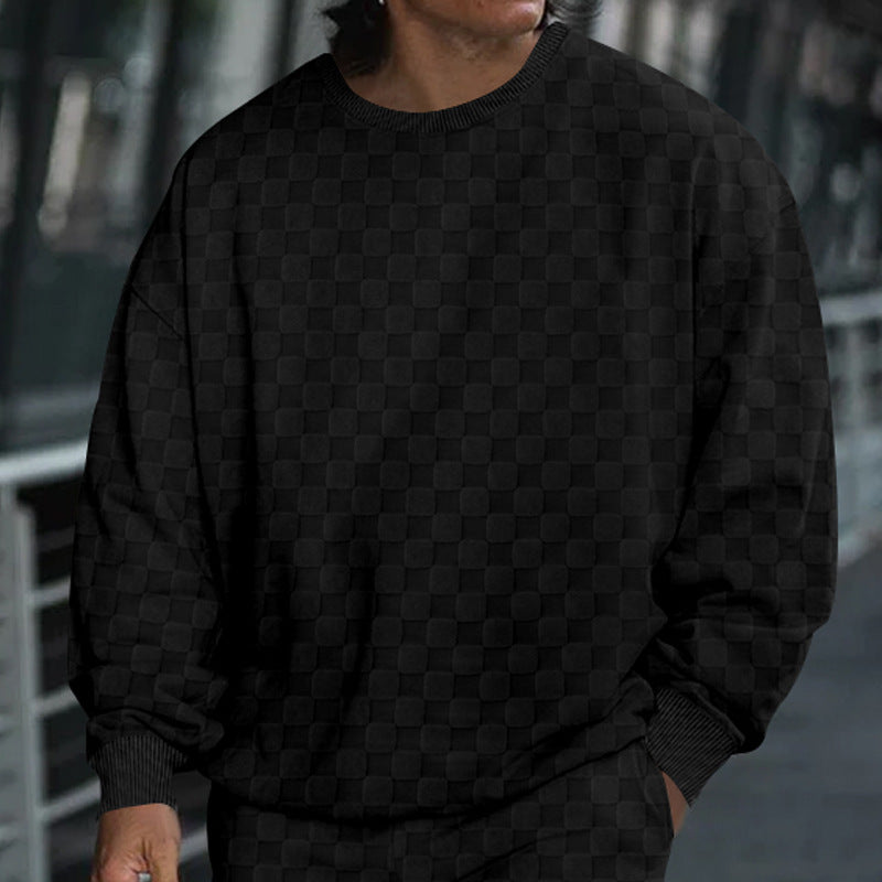 Herren Oversized Sweatshirt mit strukturiertem Muster ModeGeist