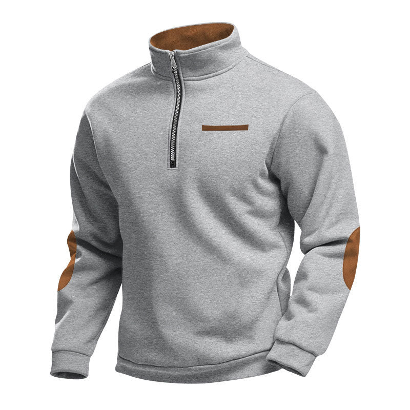 Herren Hochwertiges Sweatshirt mit Stehkragen und Reißverschluss ModeGeist