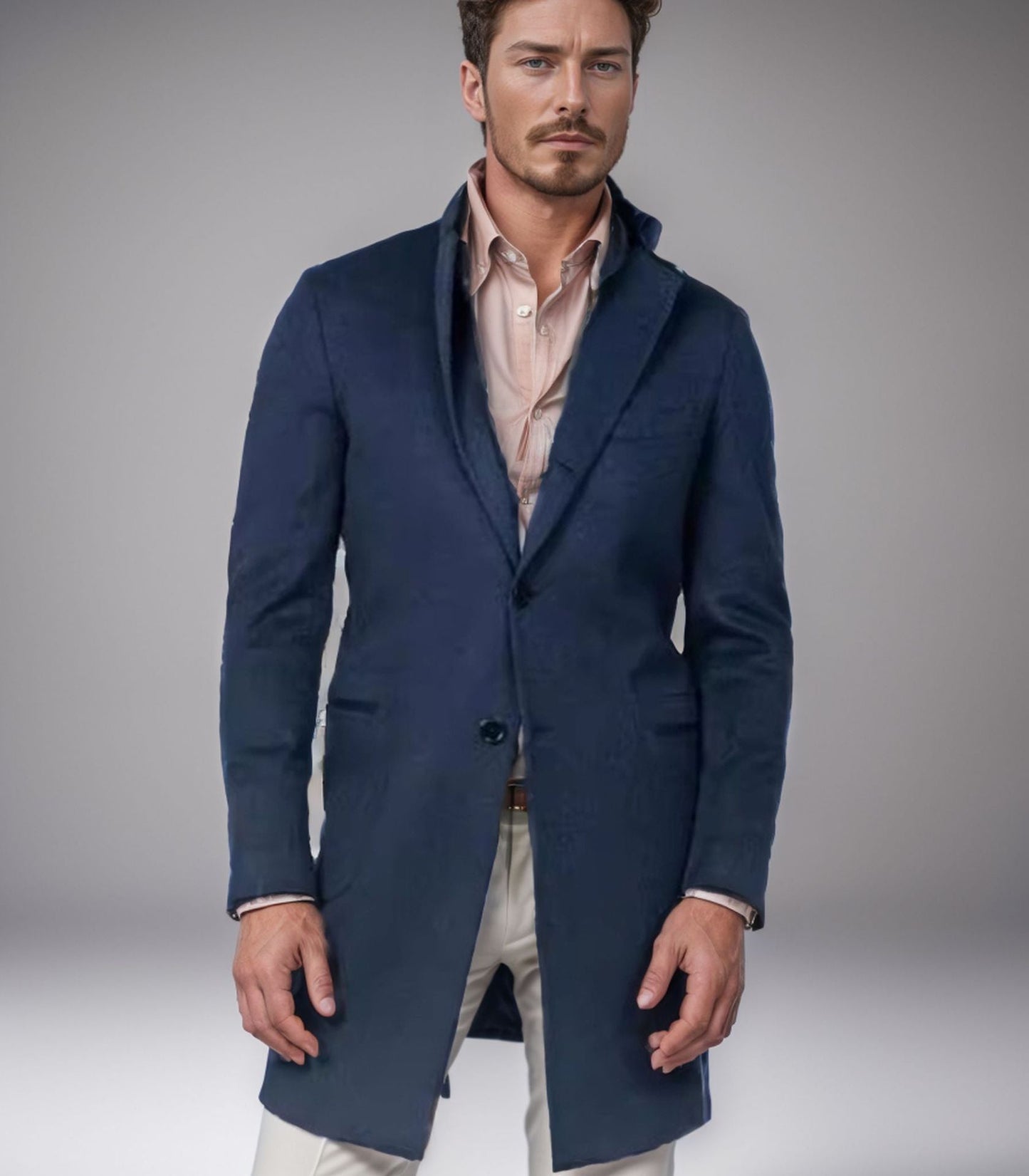 Herren eleganter Langmantel aus weichem Stoff ModeGeist