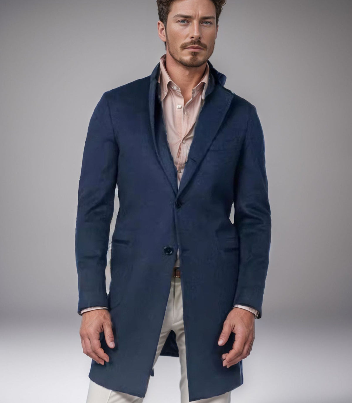 Herren eleganter Langmantel aus weichem Stoff ModeGeist