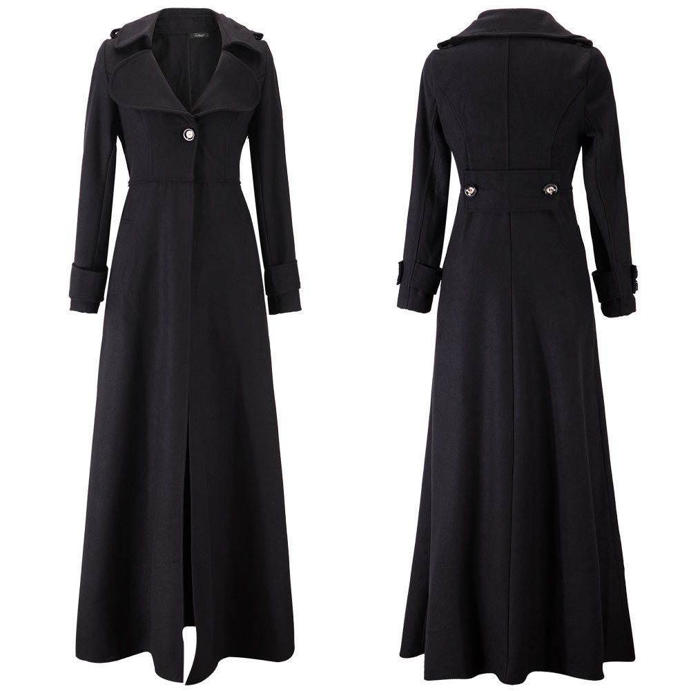 Damen Eleganter Langmantel mit klassischem Revers und modernen Akzenten ModeGeist