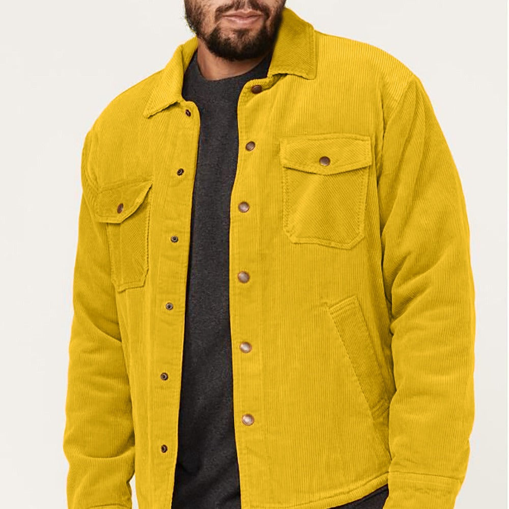 Herren lässige Cordjacke mit praktischen Brust- und Seitentaschen ModeGeist