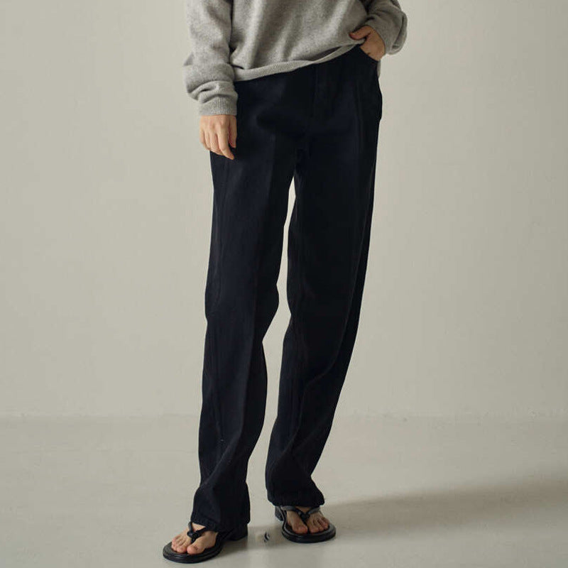 Modegeists bequeme Damenhose mit hohem Bund und lockerer Passform