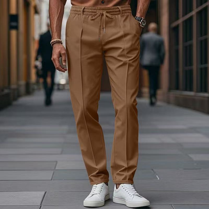 Herren elegante Freizeit-Hose mit elastischem Bund und seitlichen Eingrifftaschen ModeGeist