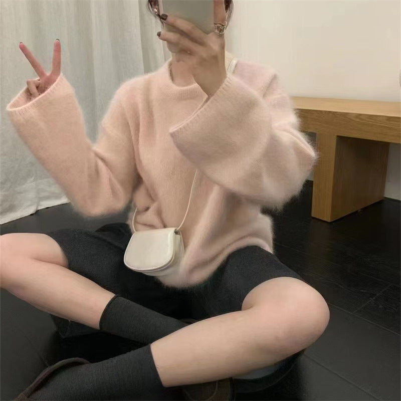Damen Pullover mit weichem, flauschigem Material ModeGeist