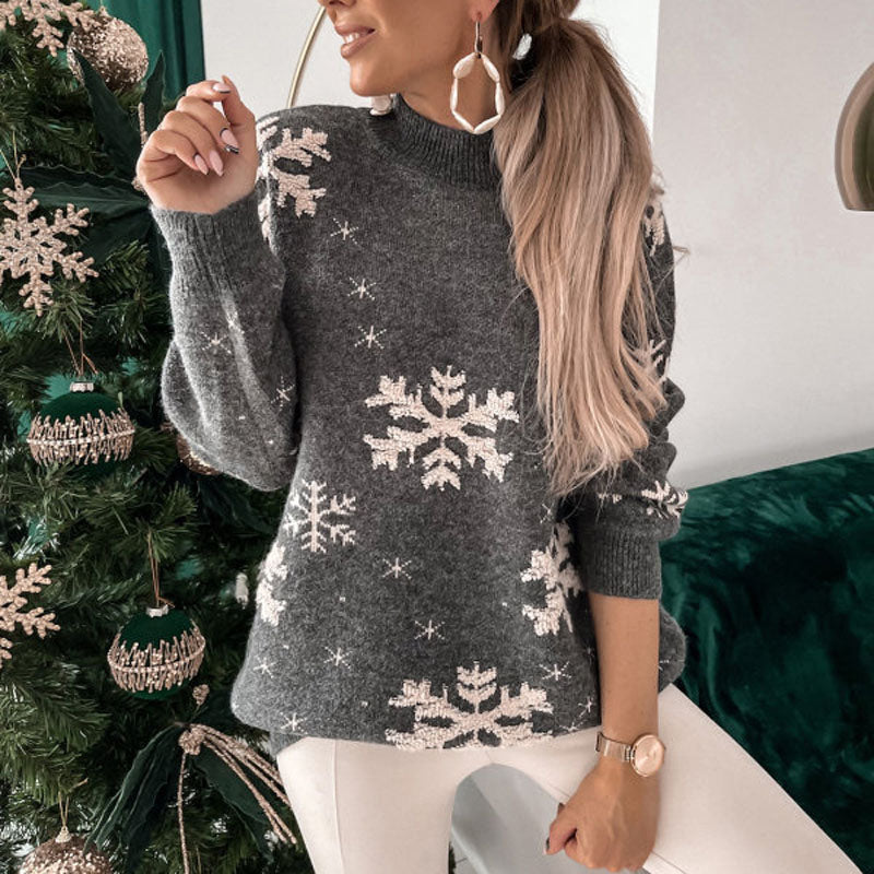 ModeGeist | Weihnachtlicher Strickpullover Mit Rentiermuster