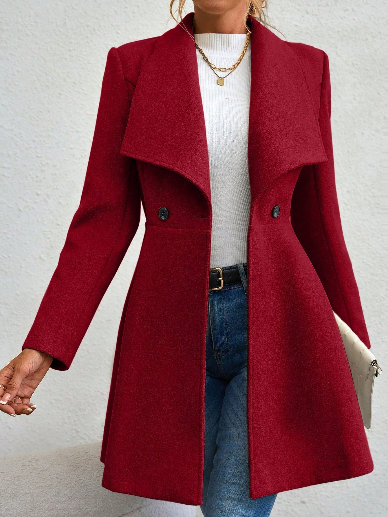 Damen Trendige Finelapel-Manteljacke ModeGeist