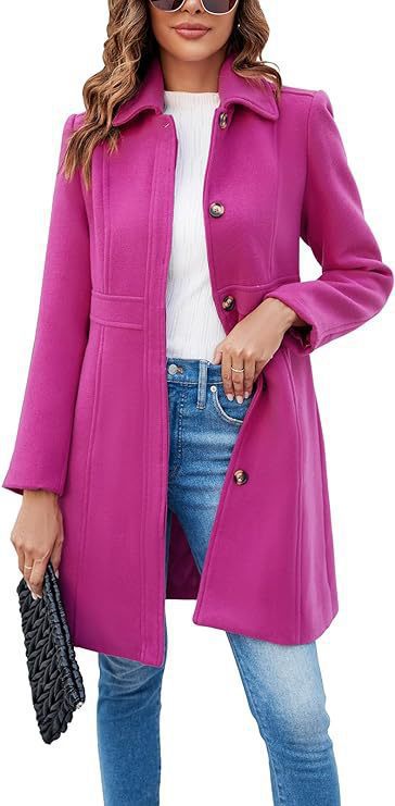 Damen klassischer Wollmantel mit modischem Schnitt und funktionalen Details ModeGeist