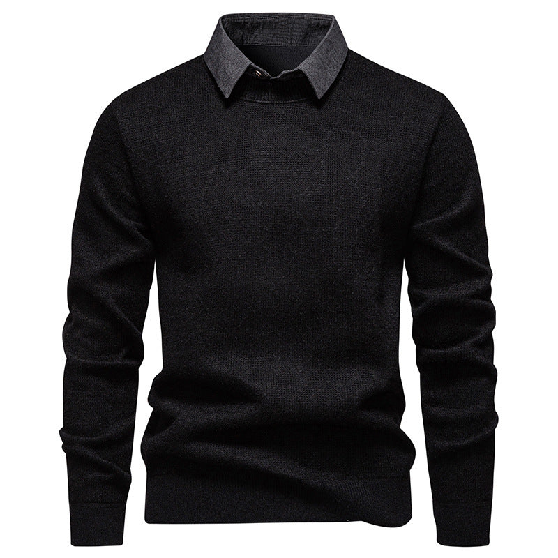 Herren Feinstrickpullover mit modernem Kragen-Design ModeGeist