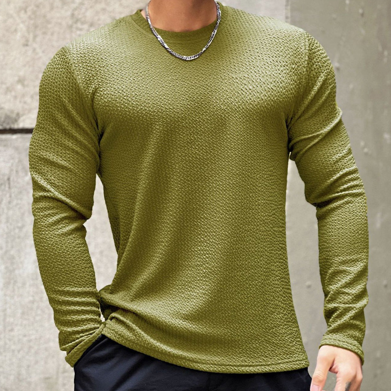 Herren Langarmshirt mit strukturiertem Gewebe ModeGeist