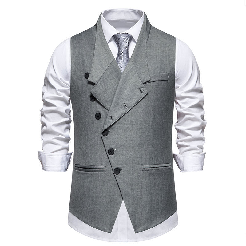 Herren elegante Anzugweste mit asymmetrischem Kragen und modernen Akzenten ModeGeist