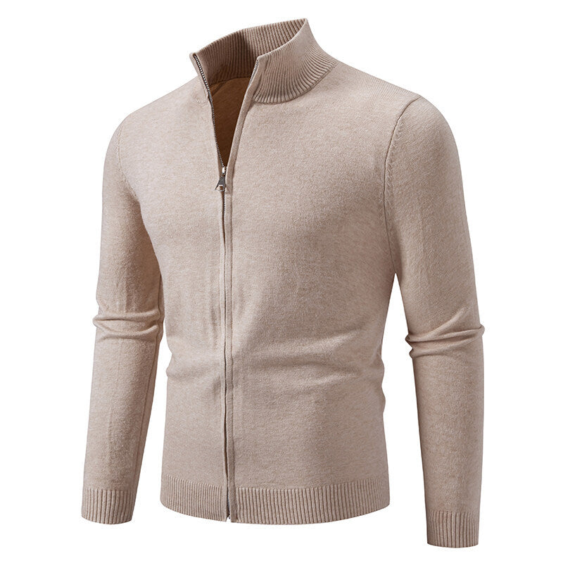 Herren Strickjacke mit modernem Stehkragen und funktionalem Reißverschluss ModeGeist