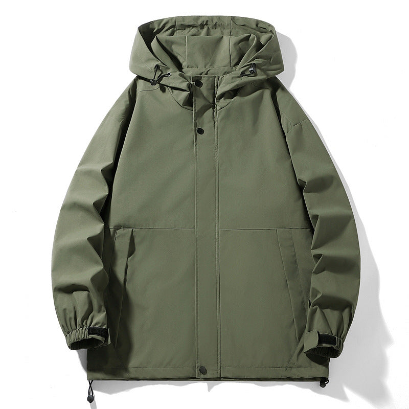 Herren Wasserabweisende Übergangsjacke mit verstellbarer Kapuze und praktischen Taschen ModeGeist