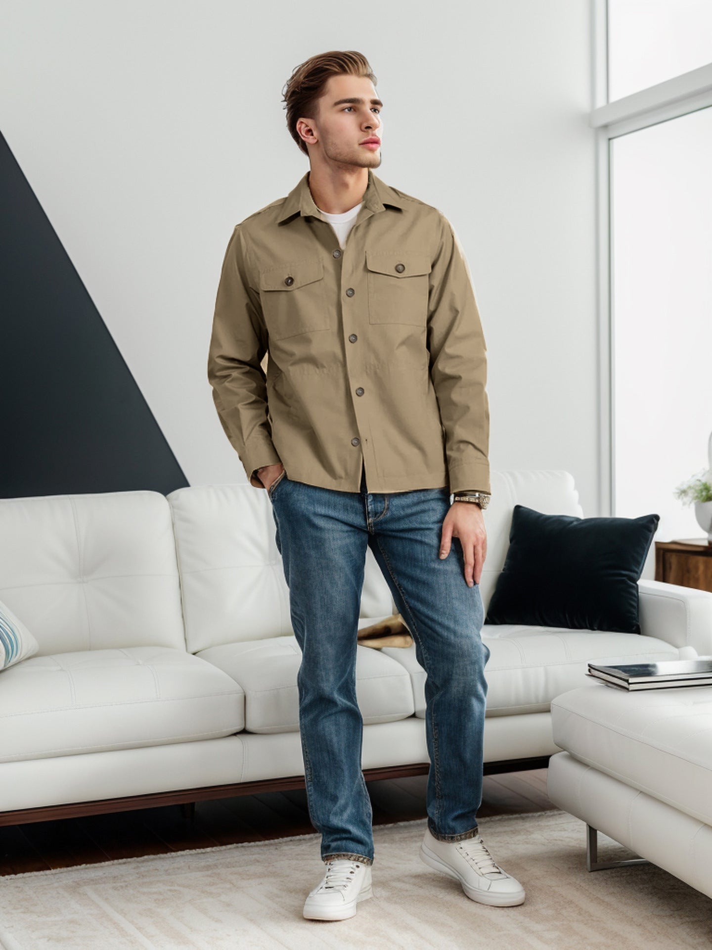 Herren lässige Utility-Jacke ModeGeist