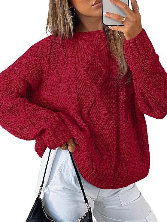 Damen Relaxed Strickpullover mit Zopfmuster ModeGeist