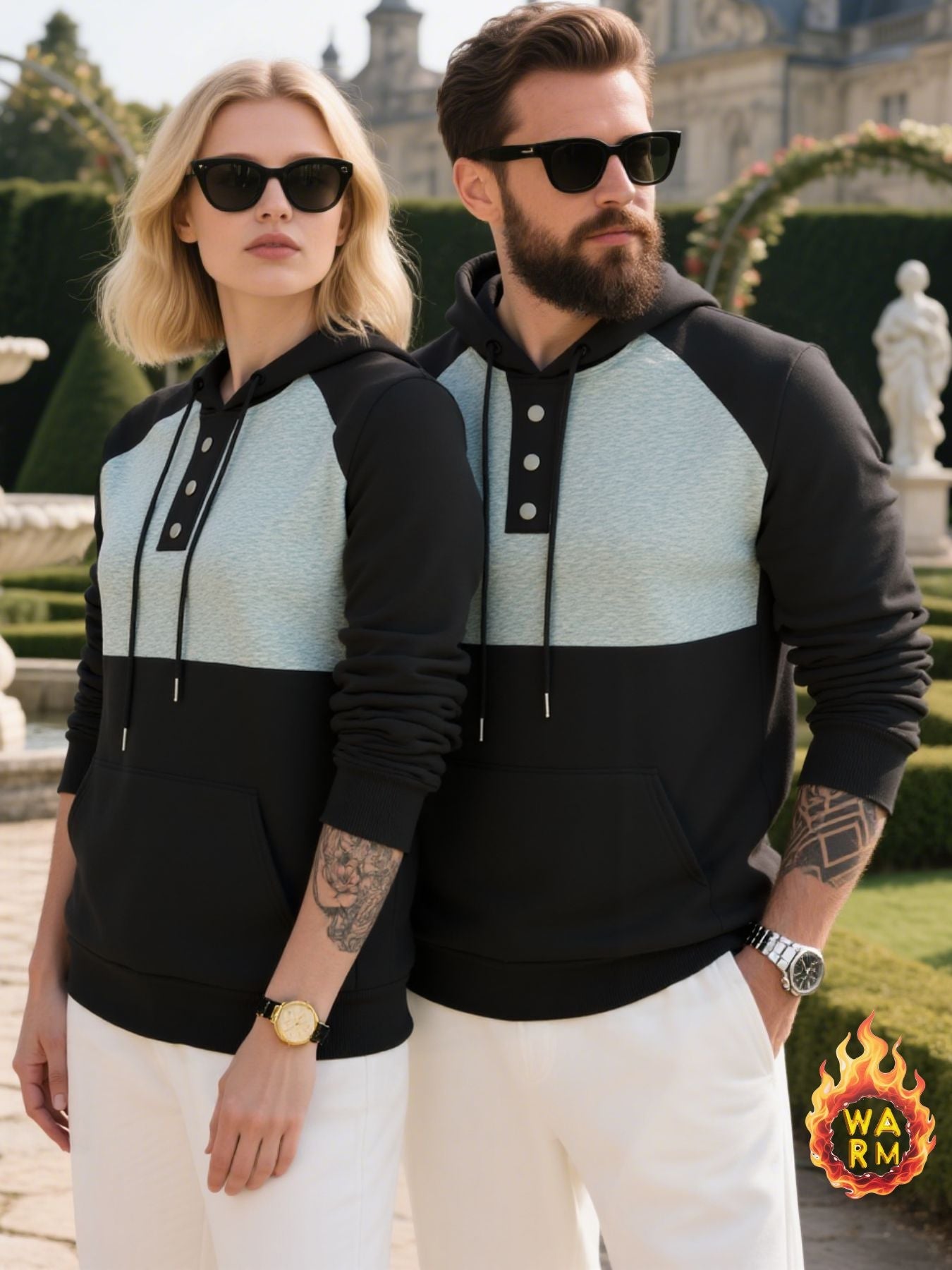 Herren Hoodie mit Knopfleiste und sportlichem Design ModeGeist