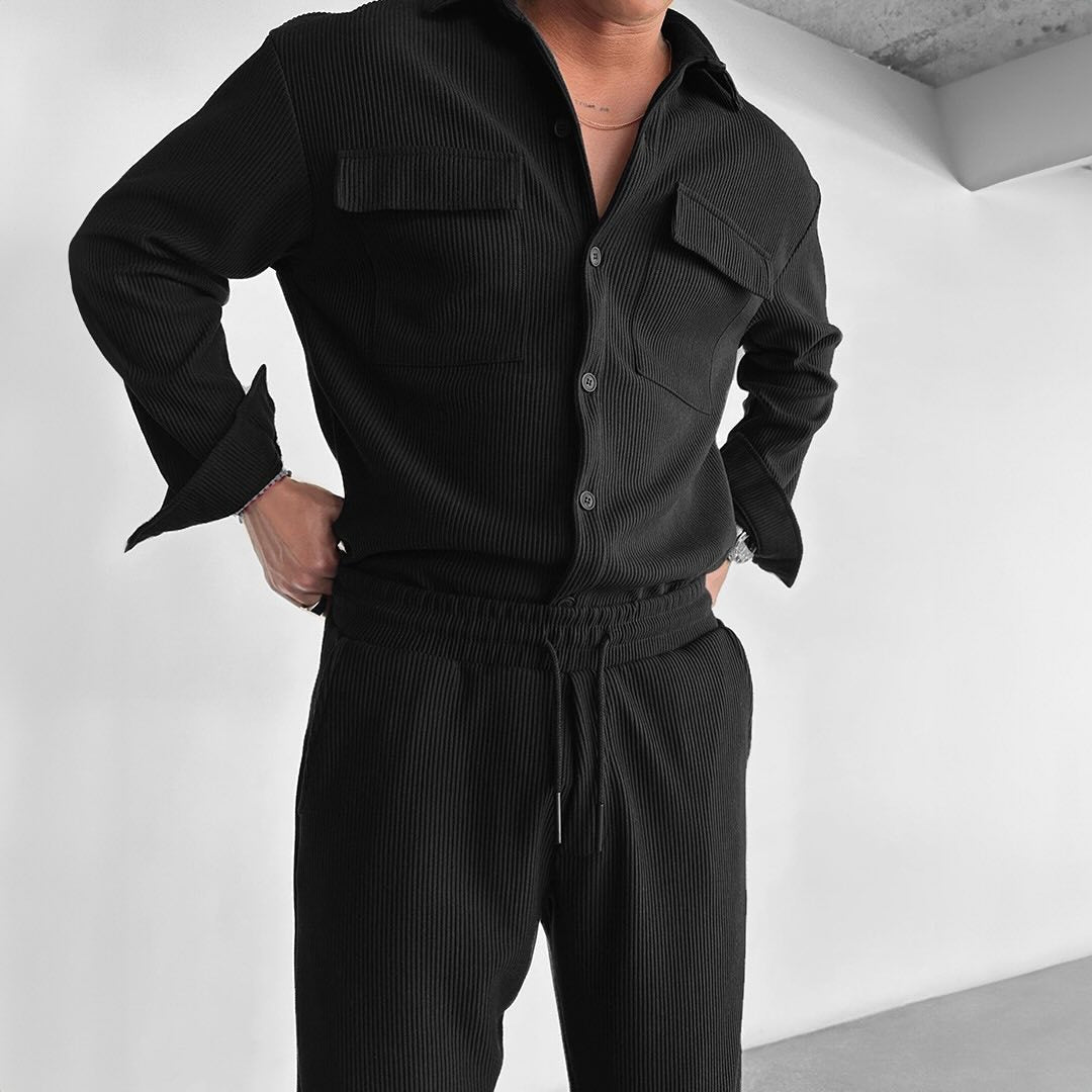 Herren utility Hemdbluse mit doppelten Brusttaschen ModeGeist
