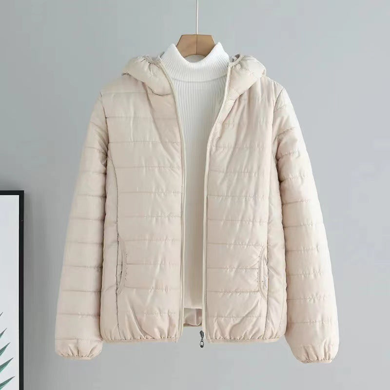 Damen gesteppte Übergangsjacke mit praktischen Taschen und Kapuze ModeGeist