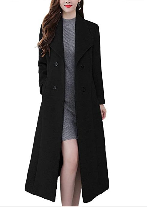 Damen Lange Wollmantel ModeGeist