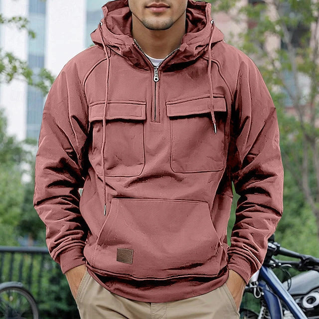 Herren modische Kapuzenjacke mit praktischen Taschen ModeGeist