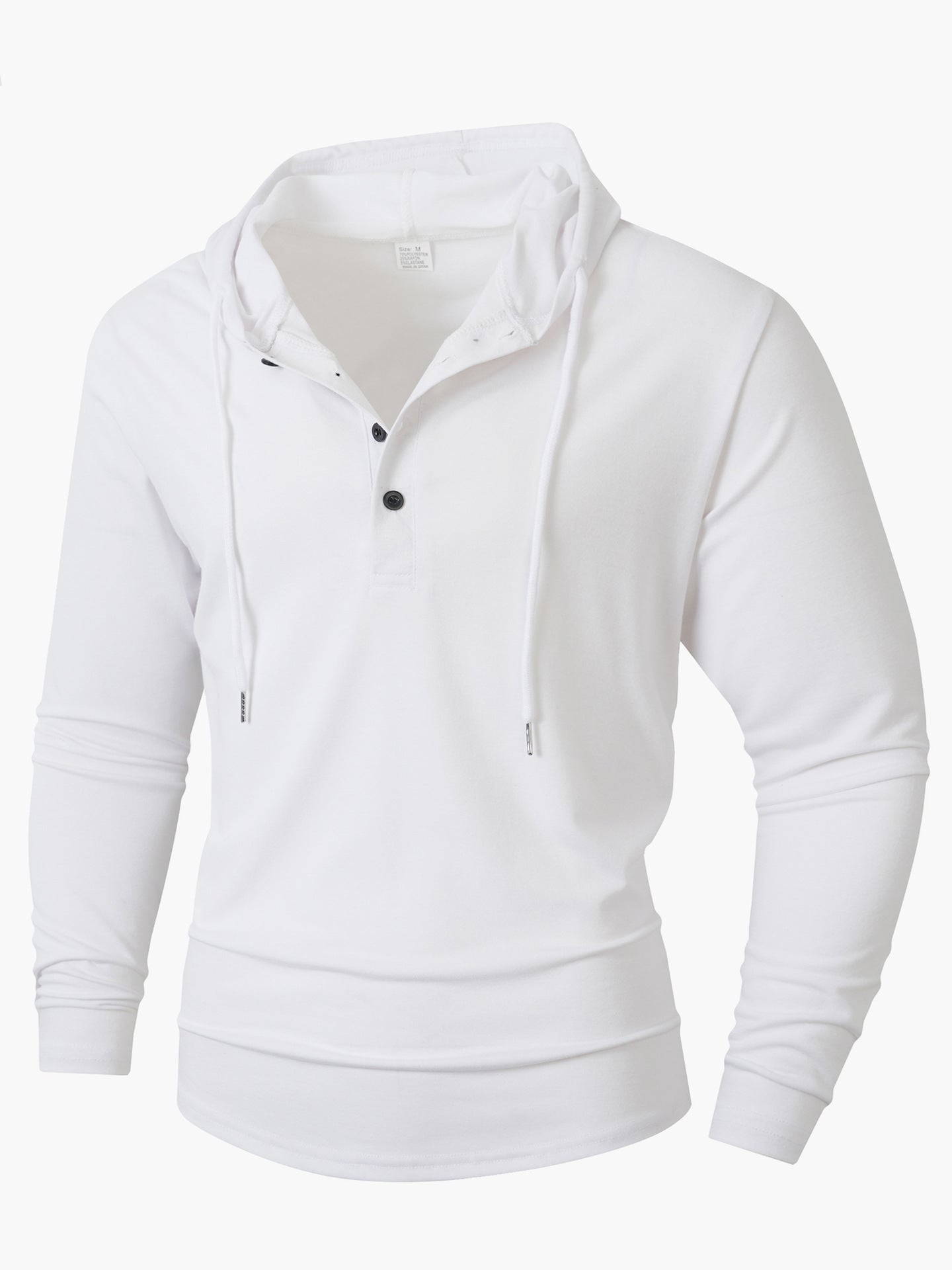 Herren Hoodie mit knöpfbarem Kragen und Kordelzug ModeGeist
