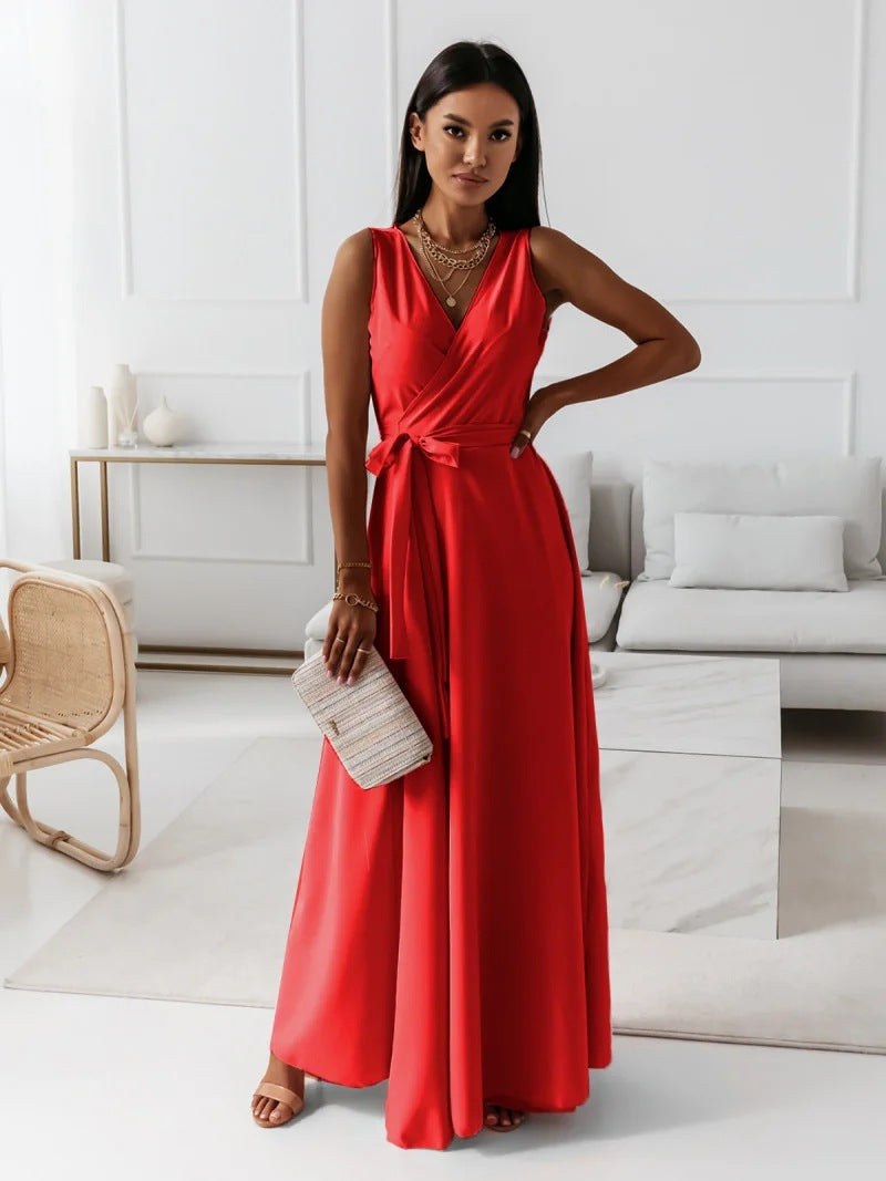 Damen elegantes Wickelkleid mit Taillengürtel ModeGeist