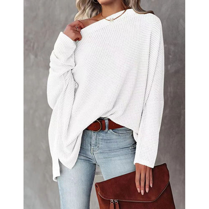 Modegeist Damen Oversized Waffelpullover