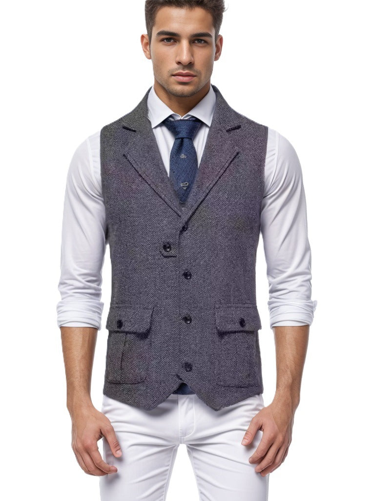 Herren elegante Weste im Hahnentrittmuster ModeGeist