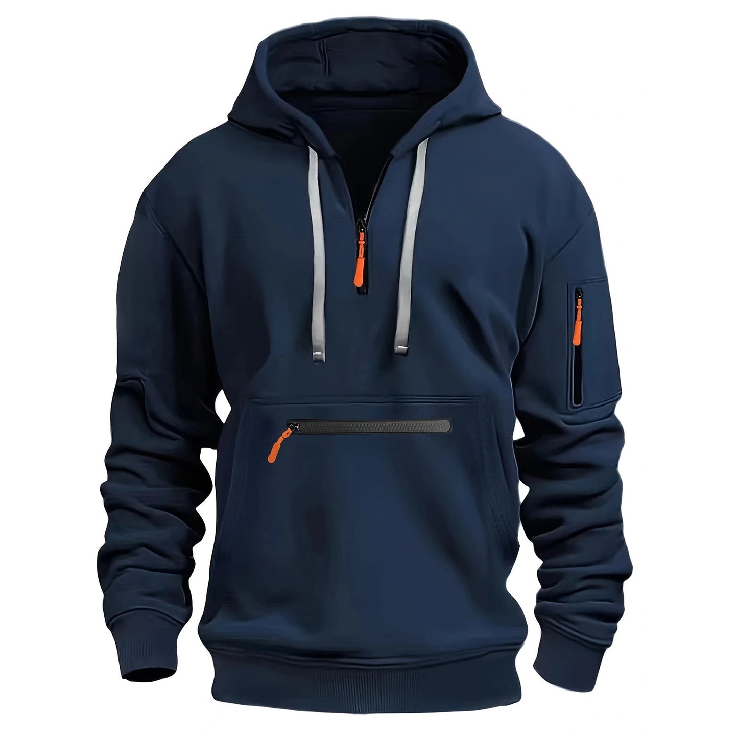 Herren praktischer Zip-Hoodie mit reflektierenden Details und verschiedenen Taschen ModeGeist