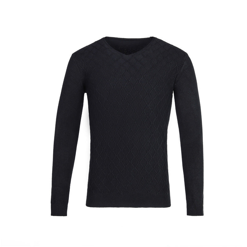 Herren V-Ausschnitt Pullover mit Strukturmuster ModeGeist