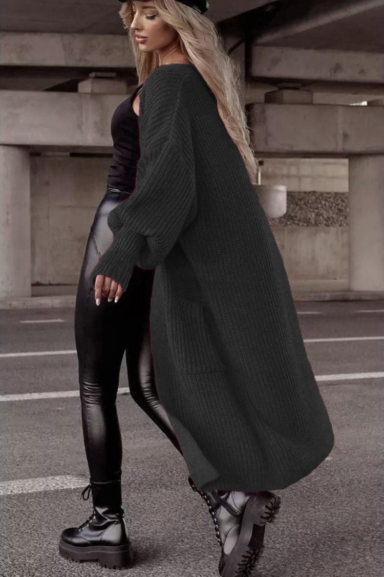 Damen Grobstrickmantel im lässigen Oversized-Stil mit tiefen Taschen ModeGeist