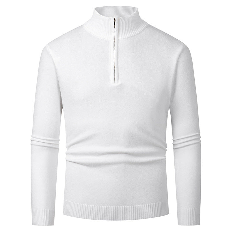 Herren Pullover mit halbem Reißverschluss und modernem Stehkragen ModeGeist