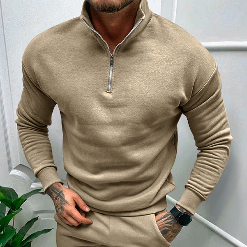 Herren Sweatshirt mit Stehkragen und Reißverschluss ModeGeist