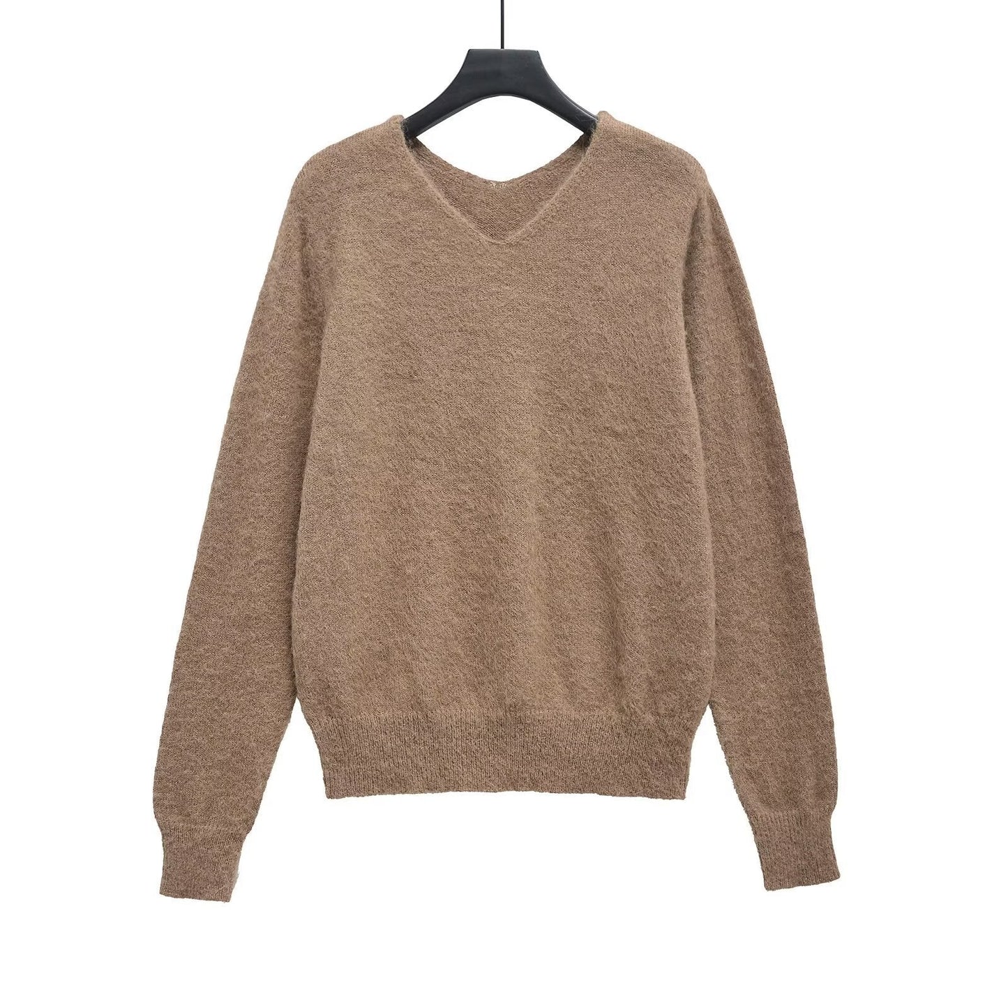 Modegeist Damen Strickpullover mit V-Ausschnitt und Strukturmuster