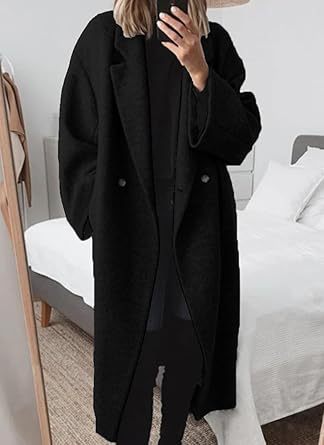 Damen Oversized Wollmantel mit klassischem Revers ModeGeist