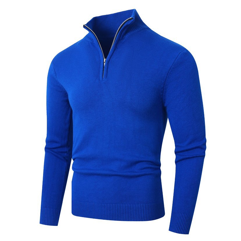 Herren Strickpullover mit modernem Stehkragen und hochwertigem Reißverschluss ModeGeist