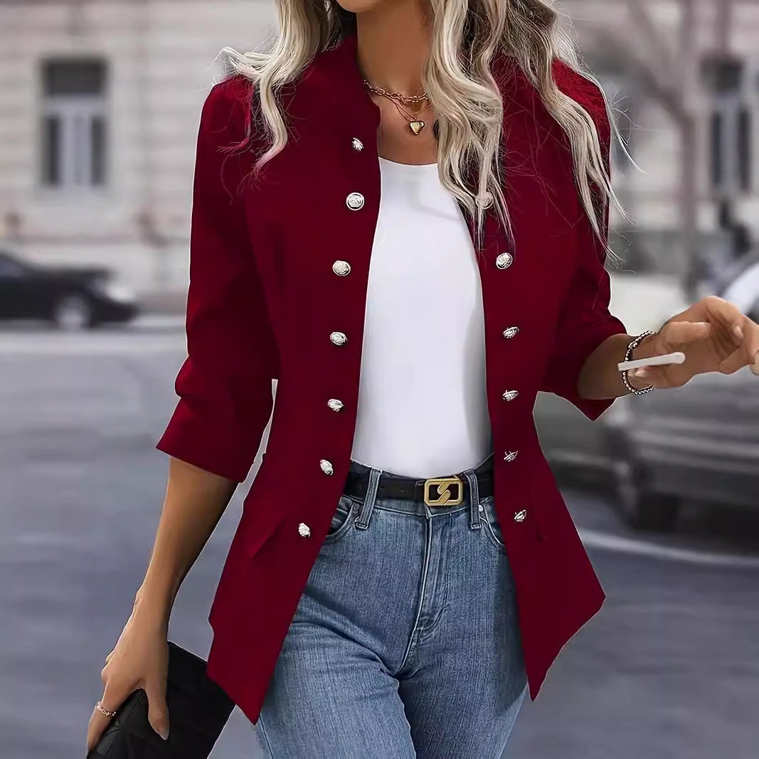 Damen Blazer mit stylishen Druckknöpfen und eleganter Passform ModeGeist