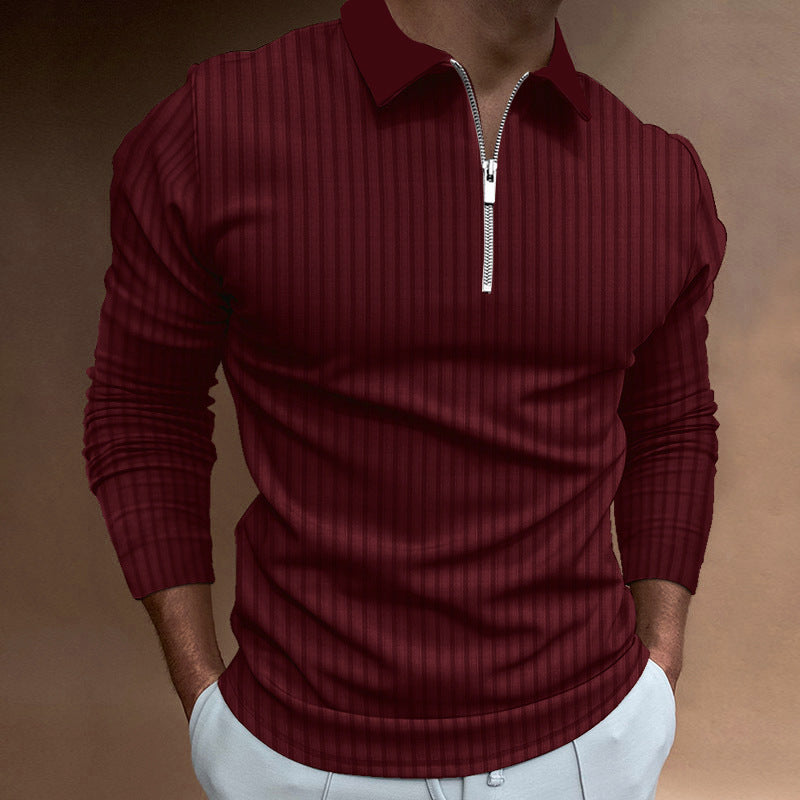 Herren Poloshirt mit elegantem Reißverschluss und strukturiertem Design ModeGeist