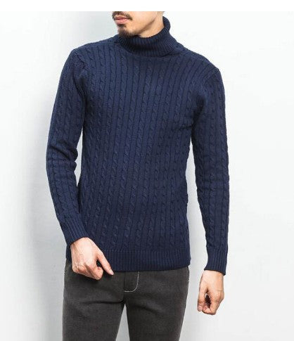 Herren modischer Rollkragenpullover mit strukturierter Strickoptik ModeGeist